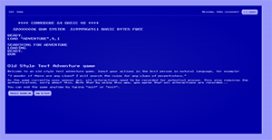 A scene from Old Time Text Adventure